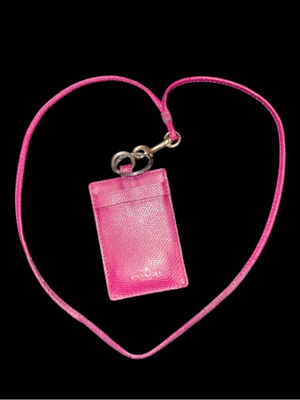 Coach ID Lanyard W/2 Extra Card Slots In Rasberry